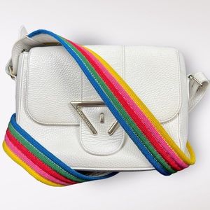 Sara Battaglia RARE Lucy White calf leather bag, Italian Luxury, with dust bag